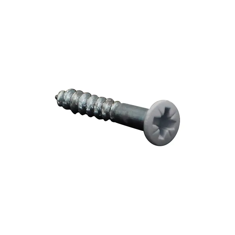 1 x Vis bois Tête fraisée bombée TFB Pozi N°2 4X30 Acier zingué RAL9016 blanc signalisation