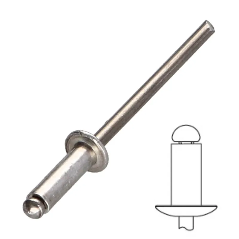 1 x Rivet aveugle tout alu 4X6 Epaisseur de serrage 0.5 à 2 Tête plate RAL7016 gris anthracite