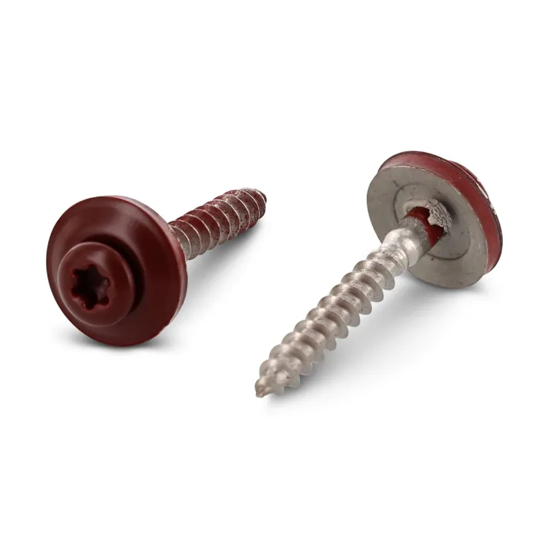 1 x Vis faitage Tête fraisée bombée TFB TORX T20 Inox A2 RAL3009 rouge oxyde 4.5X120RD.EPDM
