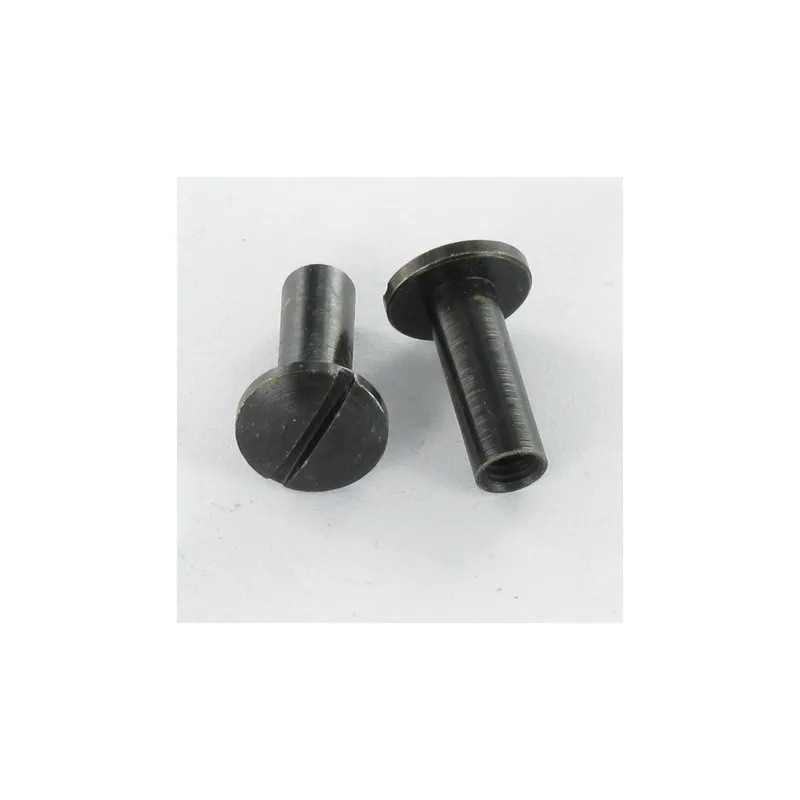 1 x Ecrou Relieur Tête bombée Fendue M4X12 5X14 Acier zingué noir