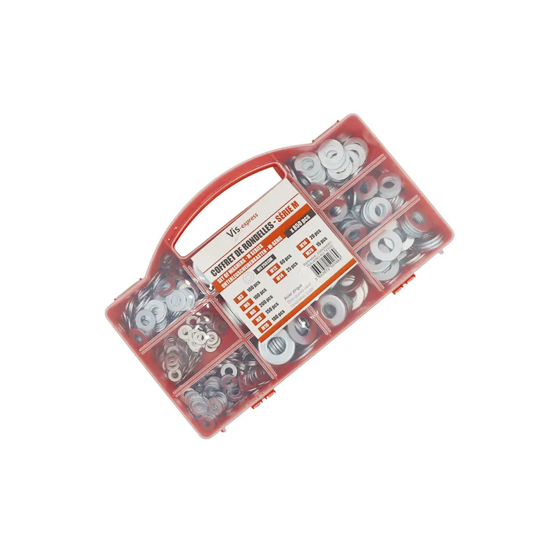 1 x Assortiment de 850 Rondelle Acier zingué Série M (Moyenne)