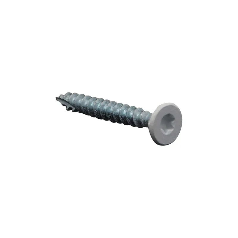 1 x Vis bois TEKOR Tête fraisée Cranté 5X40 TORX T25 Pointe antifendage type 17 SABLE RAL9016 blanc signalisation