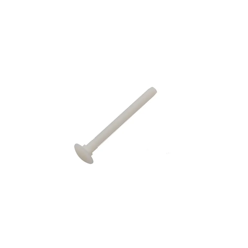 1 x Vis métaux tête ronde collet carré M8X40 nylon naturel