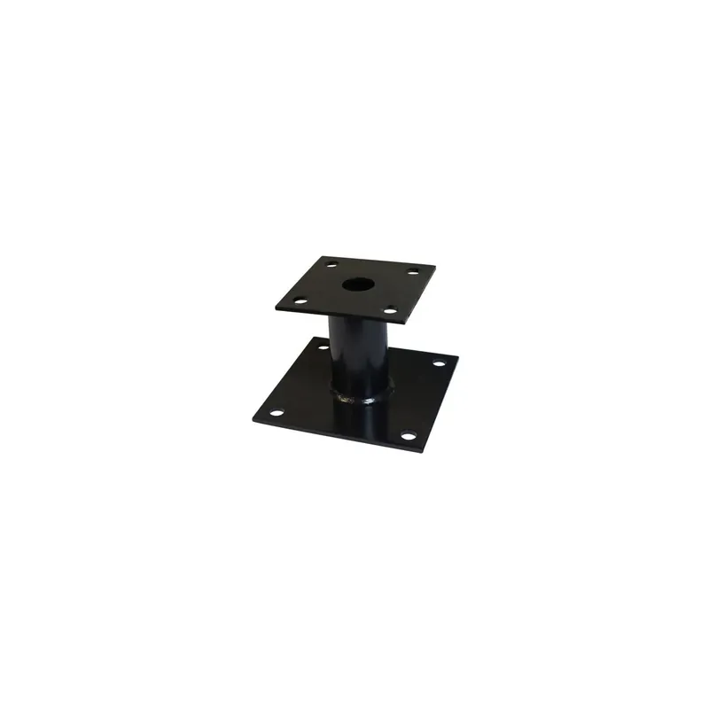 1 x Pied de poteau fixe 140X140 Forte tenue à la corrosion Acier galvanisé à chaud Noir