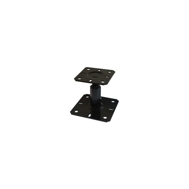 1 x Pied de poteau réglable 130X130 M20 Noir
