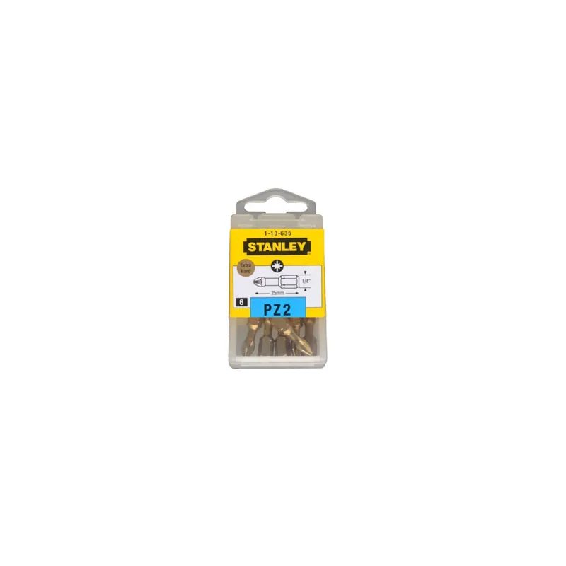 1 x Boite de 6 Embout Pozi N°2 STANLEY Longueur 25