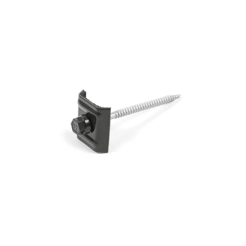 1 x Vis autoperceuse avec cavalier monté pour toiture Type E1 RAL7022 gris tarre d‘ombre 6.3X100