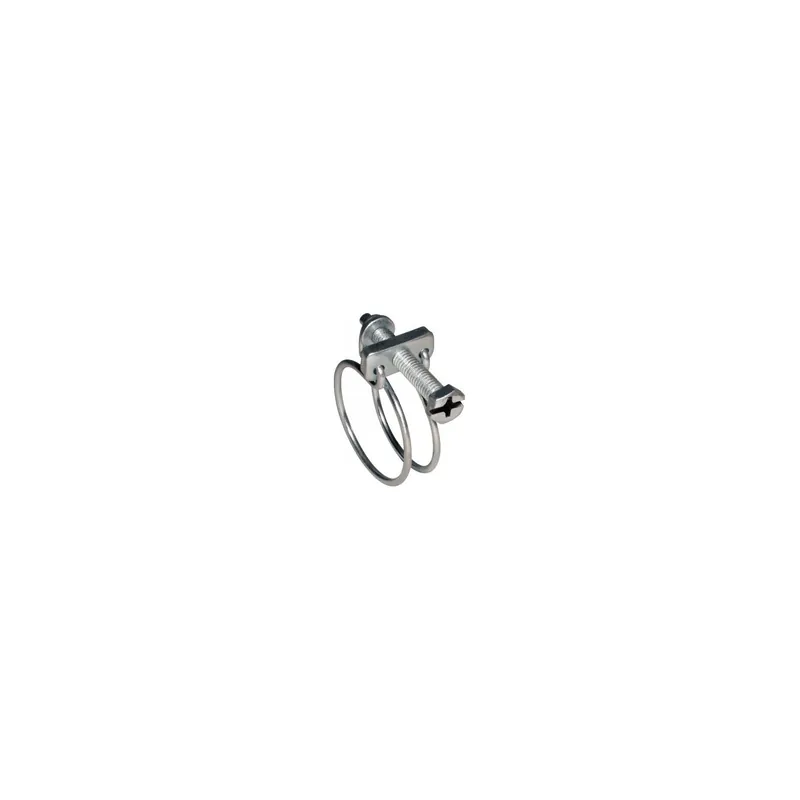 1 x Collier de serrage à double fil Diamètre 15 à 18 Acier zingué W1
