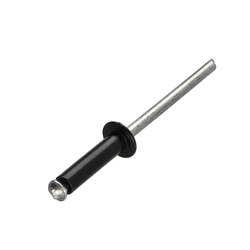 1 x Rivet aveugle éclate GOSTAR Aluminium Tige acier Tête Ronde Standard 4.8X14 Noir
