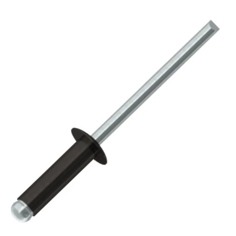 1 x Rivet aveugle Aluminium Tige acier 3X8 Epaisseur de serrage 3 à 5 Tête Ronde Standard Noir