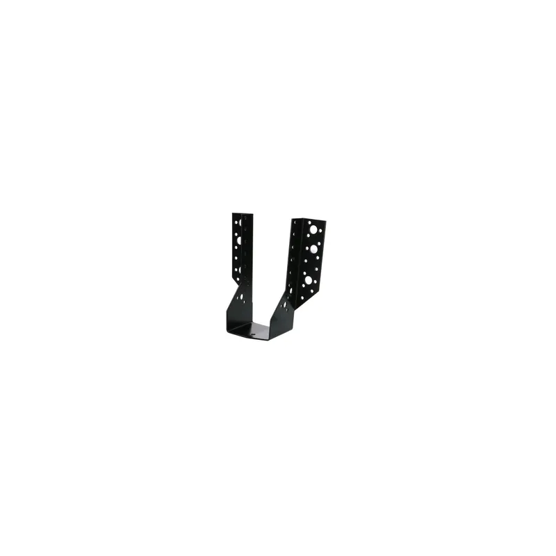 1 x Sabot de charpente Forme U à Ailettes Extérieur 75X182 Acier zingué noir
