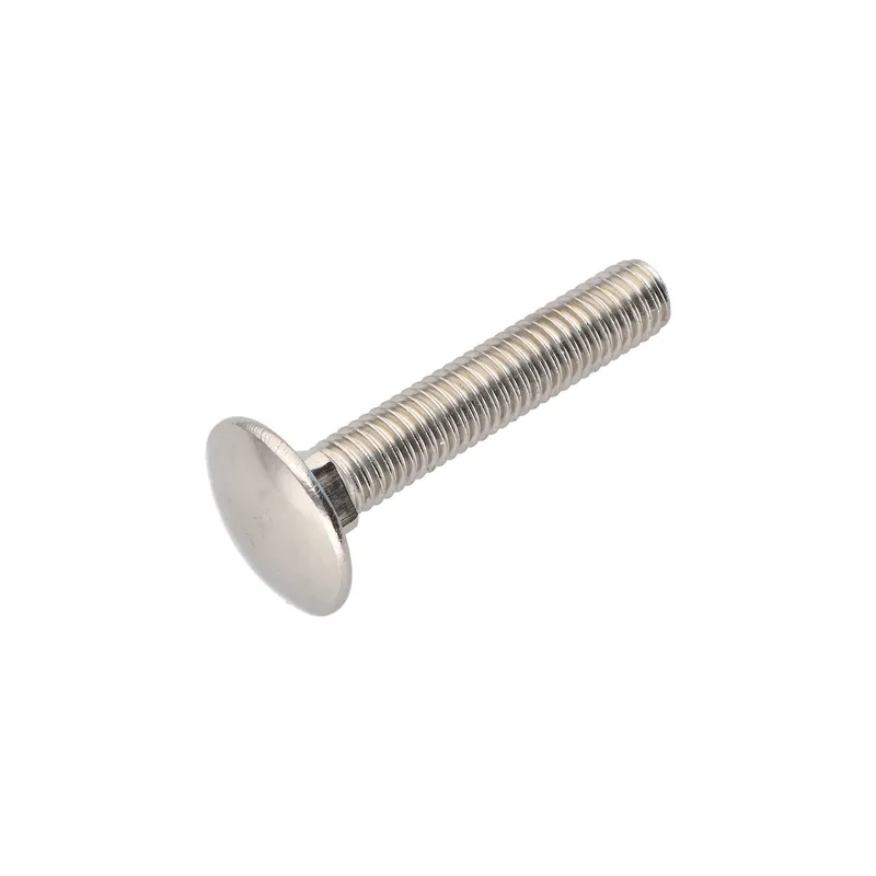 1 x Vis métaux tête ronde collet carré Inox A4 M6X45 Filetage total