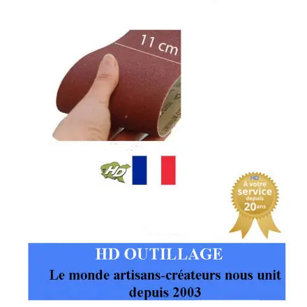 bande abrasive ponceuse 110x620 grain 24 à 180