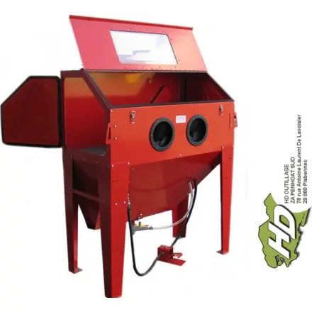 cabine de sablage 440l avec aspiration à filtre