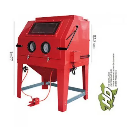 cabine de sablage 990l avec aspiration filtrante