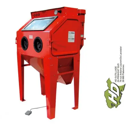 cabine de sablage 350l avec aspiration filtrante