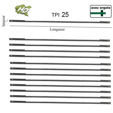 lame scie à chantourner 127mm avec ergot TPI 25