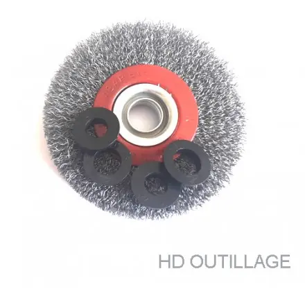 brosse métallique circulaire 125 mm pour touret