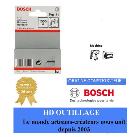 1000 agrafes acier 6 mm type 51 Bosch