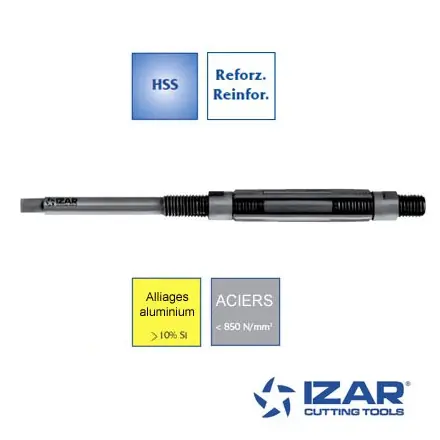 alésoir à lames réglable Izar HSS de 6.4 à 55mm