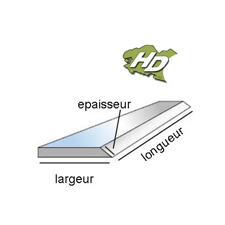 fer de dégauchisseuse CARBURE de 200x20x2,5 mm