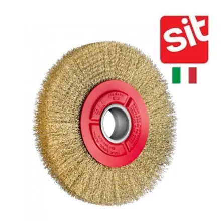 brosse Sit acier laitoné circulaire pour touret 200 mm
