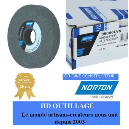 meule verte carbure de silicium 125x20x32 mm