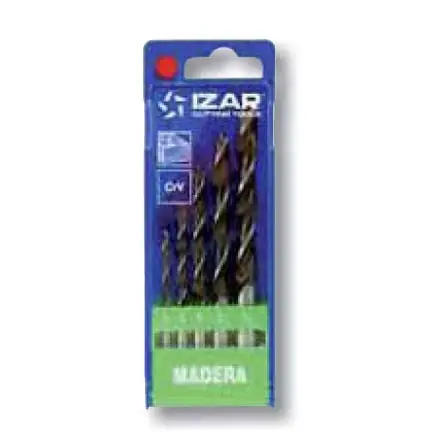 coffret 5 forets auto-centreur bois Izar acier CrV de 4 à 10mm