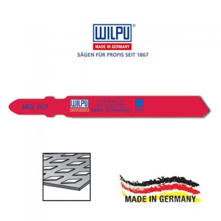 lame scie sauteuse Wilpu MG107 HSS pour tôle très fine 55 mm 36TPI
