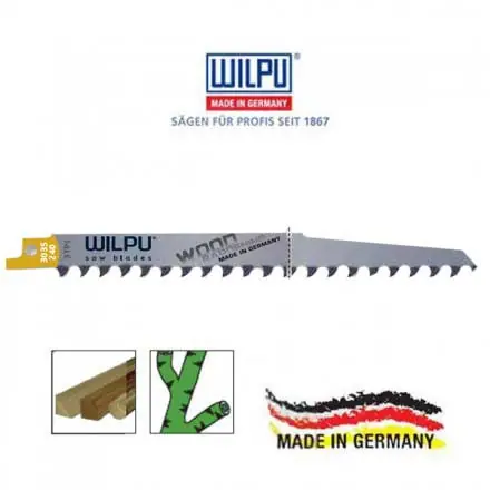 Lame scie sabre 3035/240 Wilpu spécial bois humide 240x19 mm 3 TPI