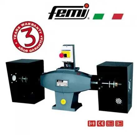 touret à polir Femi 214 - 850W 400V pour disque 200 mm